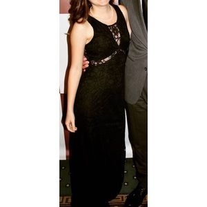 Black Lace Cut Out Gown